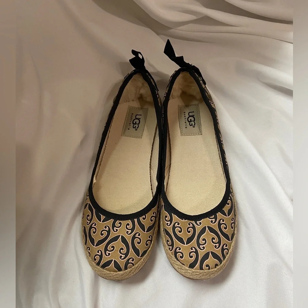 UGG Women’s Marrakech Indah Espadrille Ballet Flat Black/Tan Sz 6 EUC, Spring - Picture 6 of 13